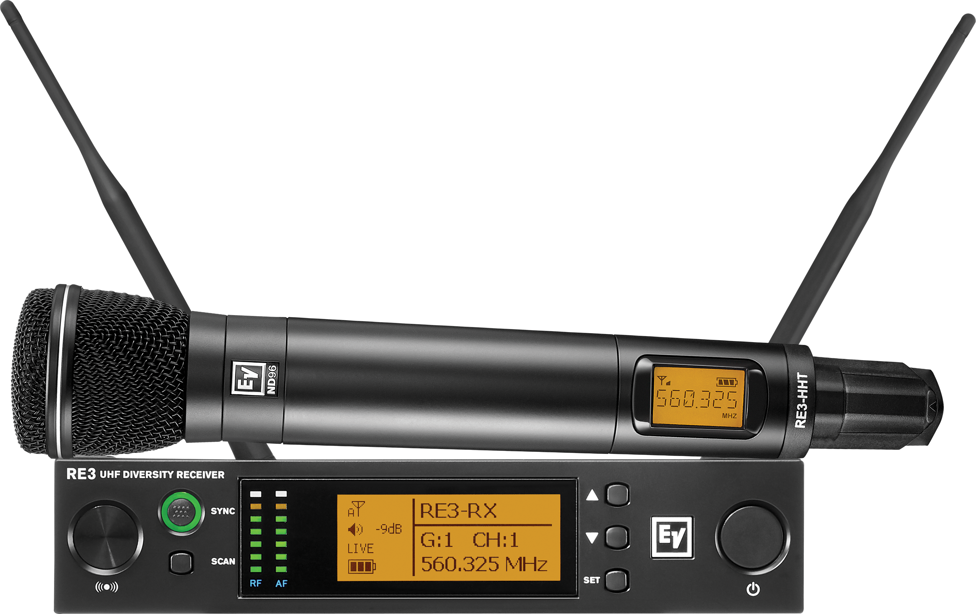 EV RE3-ND96 ชุดไมค์ลอยเดี่ยว แบบมือถือ หัวรุ่น ND96 ชนิดไดนามิก ย่าน UHF