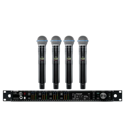 SHURE AD24QA/B58A-P55 ชุดไมค์ลอย 4 ตัว พร้อมเครื่องรับ 4 ชาแนล คลื่นความถี่ 694-703 MHz และ 748-758 MHz