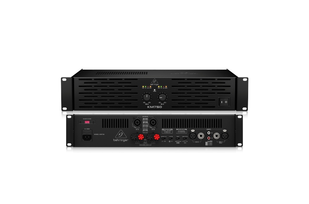 BEHRINGER KM750 เครื่องขยายเสียง 2 ชาเเนล คลาส AB 2×200 วัตต์ ที่ 8 ohm